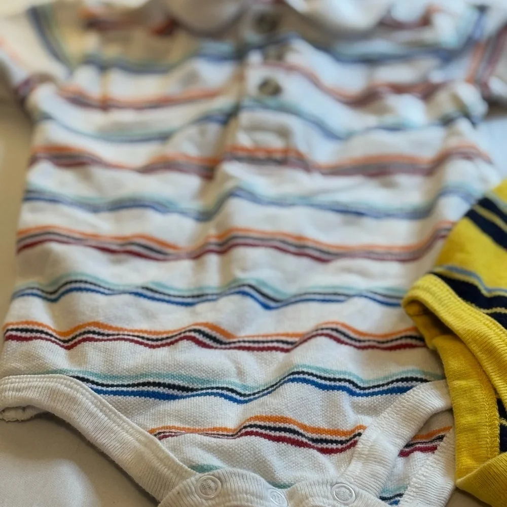 Wonderkids Vibrant Striped Onesies, (Size 12 Months), 2 Baby Outfits - Picture 3 of 11